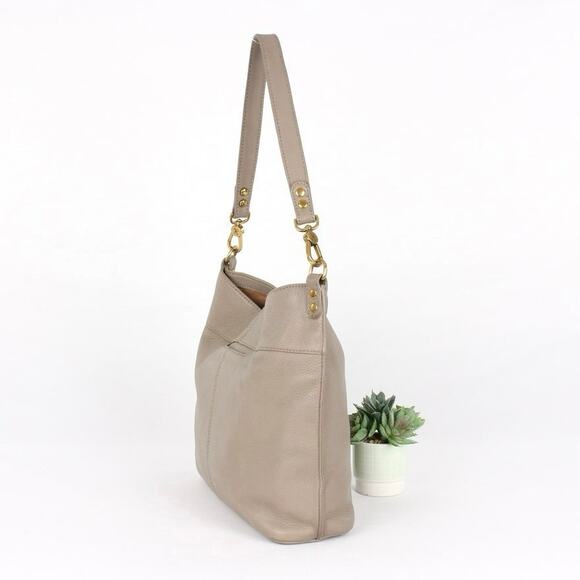 Hobo Pier Pebbled Leather Taupe Convertible Shoulder Bag - Picture 7 of 10